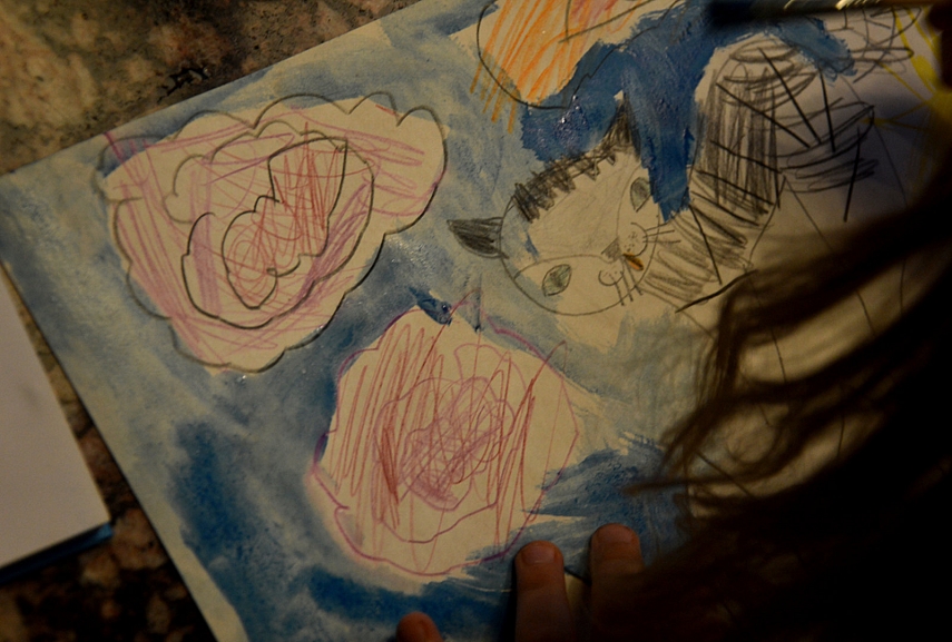 <p>Lelijos Bičiūnaitės iliustracijos motyvais (katinėlį padėjau perpiešti lengvu pieštuku, padėjau su tvora. Viską kitą padarė Emilija)</p>
