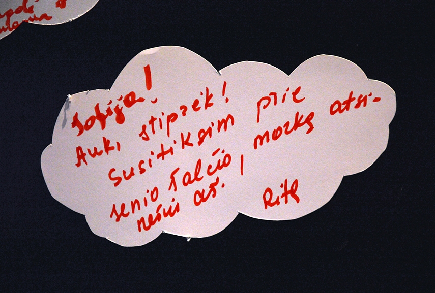 <p>Slaptas kodas. Ypatingas palinkėjimas Sofijai. Suprantamas tik pasveikinimo rašytojai ir gavėjai</p>
