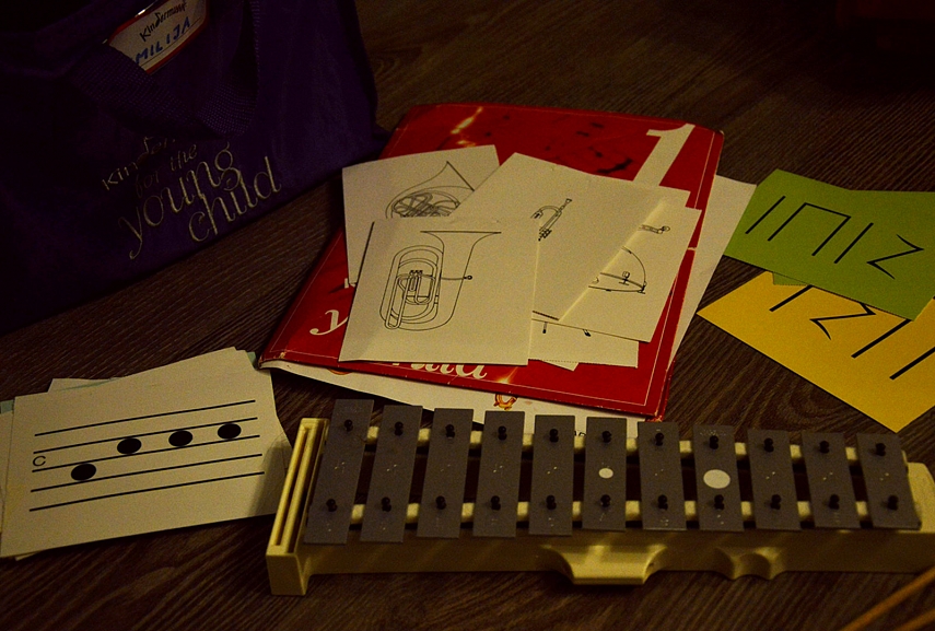 <p>Štai taip atrodo Kindermusik pirmoku medžiaga. Metalafonas - labai kokybiškas. Instrumentas, o ne žaislas.</p>
