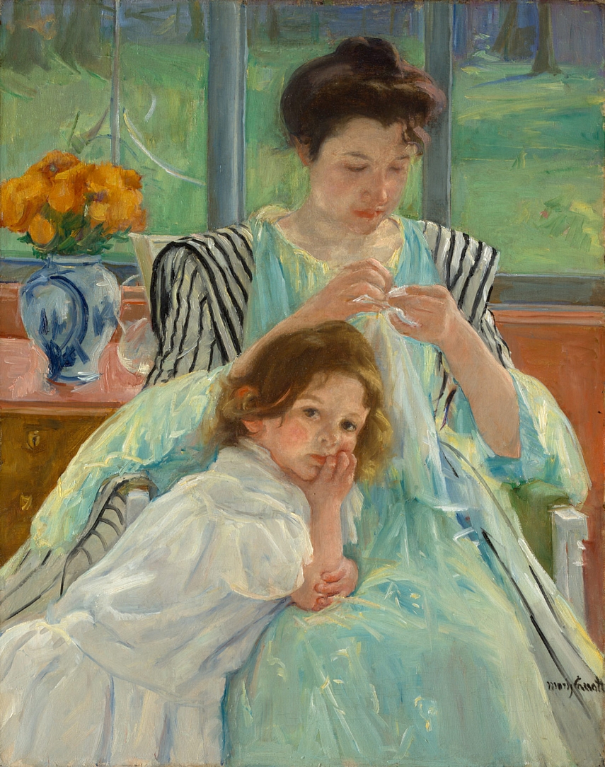 <p>"Young Mother Sewing", 1900</p>
