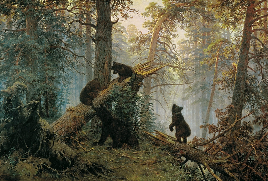 <p>"Morning in a Pine Forrest", 1889</p>
