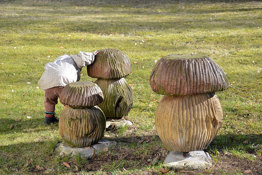 <p>Parkelyje daugybė medinių statulų... vienos smagios, kitos nederamos (na... raganos... ir t.t.)</p>
